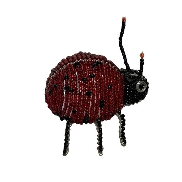Beadworx Grassroots Hand Crafted Lady Bug African Street Craft Artisan Ladybug - Picture 6 of 8